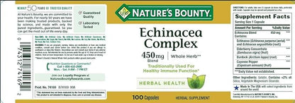 Echinacea Complex by Nature's Bounty, Herbal Supplement, Supports Immune Health, 450 mg, 100 Capsules