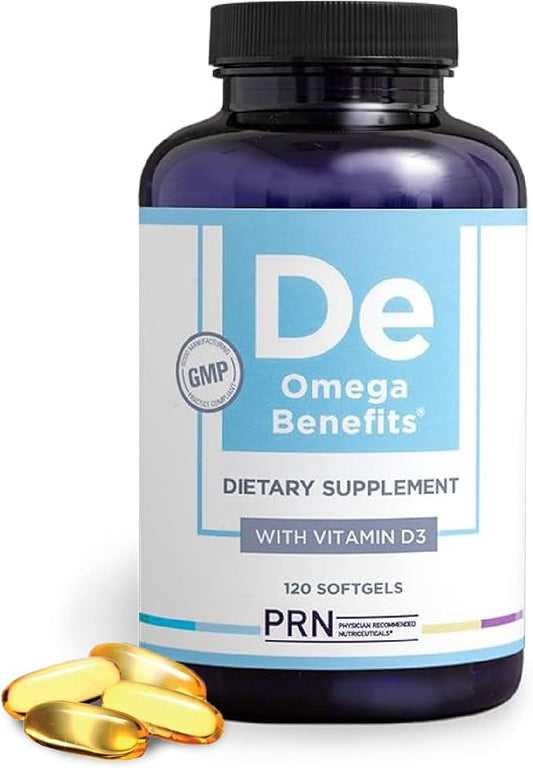 PRN De Dry Eye Omega 3 Fish Oil – Support for Dry Eyes - 2240mg EPA & DHA in Triglyceride Formula – New & Improved-Burpless-1 serving, 1-month supply