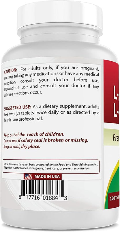 Best Naturals L-Arginine L-Ornithine - 1000mg per Serving - 120 Tablets - Non-GMO & Gluten Free (120 Count (Pack of 1))