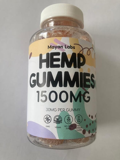 Hemp Gummies Advanced Extra Strength Infused Natural Organic Hemp Oil Bloom Vegan Adult Edibles Men L-Theanine Ashwagandha Sugar Made in USA