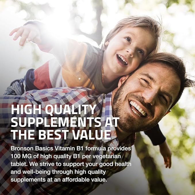Bronson Vitamin B1 100mg, Non-GMO, 100 Vegetarian Tablets