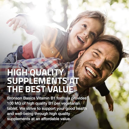 Bronson Vitamin B1 100mg, Non-GMO, 100 Vegetarian Tablets