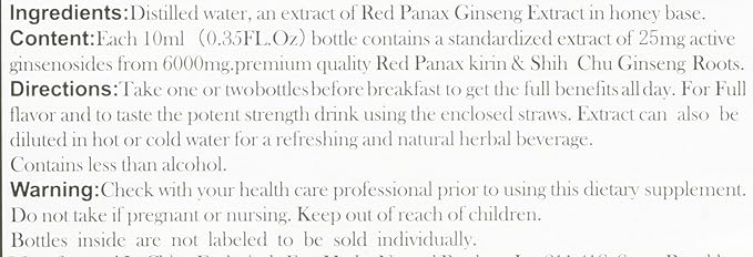 Royal King Red Panax Ginseng Extract 6000mg 10c.c./bottle X 30