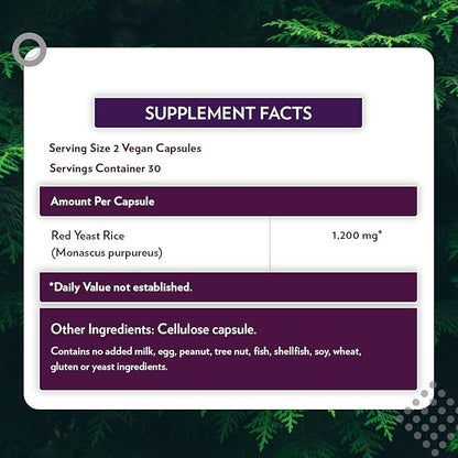 MRM Nutrition Red Yeast Rice | Monocolin K + Citrinin Free | Gluten Free + Vegan | 30 Servings