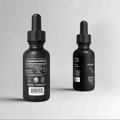 Liquid Vitamin D3 Drops 5000 IU – High Absorption for Immune & Bone Support – Tasteless, Non-GMO, Adjustable Dosing – 2 Ingredients (Vitamin D + Organic MCT Oil) – 2 oz (60 Servings)