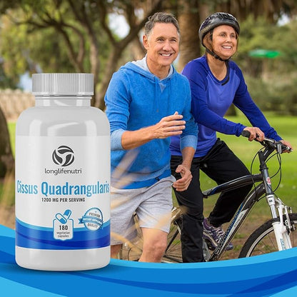 Cissus Quadrangularis 1200mg - 180 Veggie Capsules - Natural Formula for General Wellness and Vitality