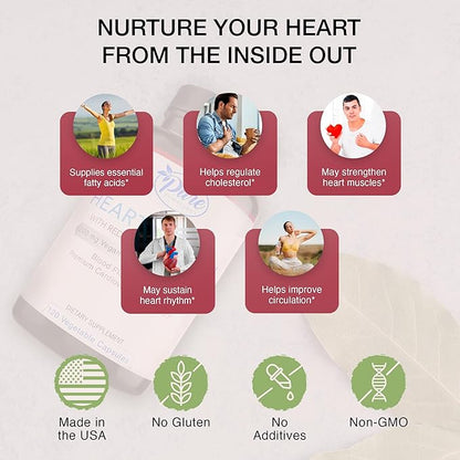 Pure By Nature Red Yeast Rice & CoQ10 Supplement, May Support Vascular Welfare & Blood Flow, 30 Servings (120 Veg Capsules)