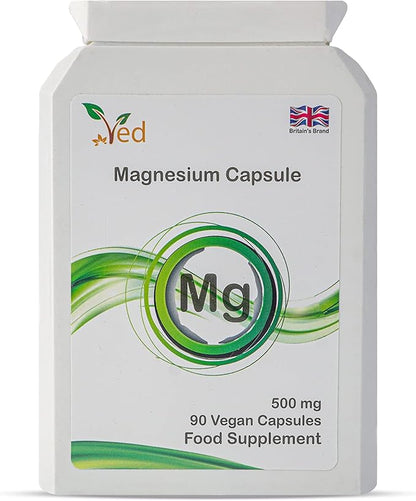 Ved's Extra Strength Magnesium Citrate 500 mg| Food Supplement | 90 Veg Capsule| 90 Day Supply