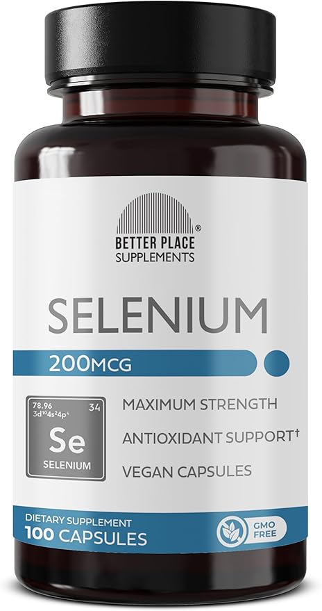 Better Place Supplements Selenium, 200mcg - 100 Vegetarian Capsules | Supports Immune System & Healthy Cellular Function (1)
