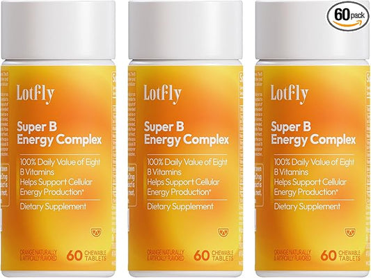 Super B Energy Complex with Taurine B12 Methylcobalamin and Folic Acid Methylated B Vitamins Supports Energy Metabolism & Nervous System Health - Vitamin B Complex for Men & Women - 180 Servings
