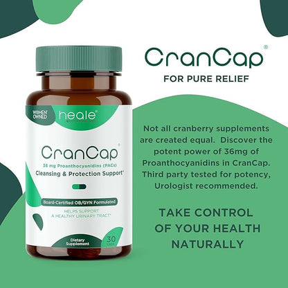 Cranberry Pills - Urinary Tract Health Cranberry Supplement - 36mg of Potent PACs - Non GMO, Vegan, Gluten Free - by Heale - 120 Capsules