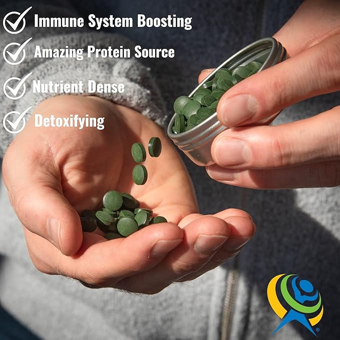 On Target Living Spirulina Chlorella + CGF | 1000 Tablets | Vegan | Boosts Immune System | High in Protein | Alkalyzing | Nutrient Dense | Detoxifying | Energy | Recovery