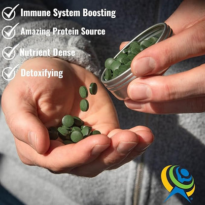 On Target Living Spirulina Chlorella + CGF | 1000 Tablets | Vegan | Boosts Immune System | High in Protein | Alkalyzing | Nutrient Dense | Detoxifying | Energy | Recovery