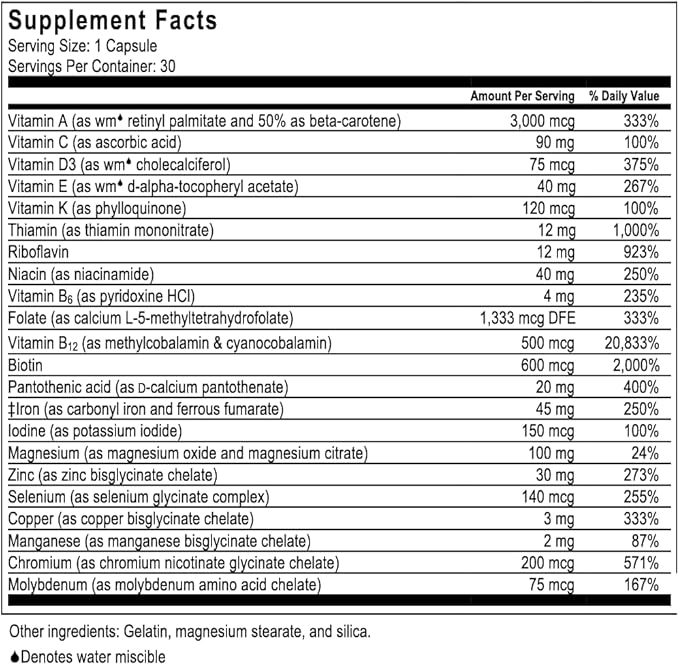 Celebrate Vitamins CelebrateONE 45, 45mg Iron - One A Day Bariatric Multivitamin, Essential Vitamins & Minerals - Gastric Bypass & Sleeve Gastrectomy Supplement (30 Capsules)