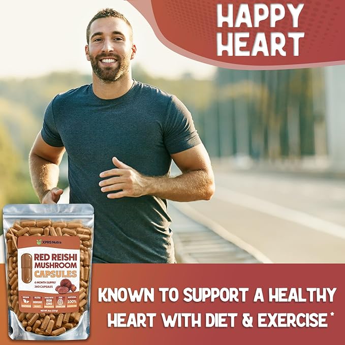 Reishi Mushroom Capsules - 360 Count Red Reishi Mushroom Capsules - 6 Month Supply Real Mushrooms Reishi Supplement Pills for Cognitive and Immune Boost - Mushroom Reishi Hongo Reishi Organico