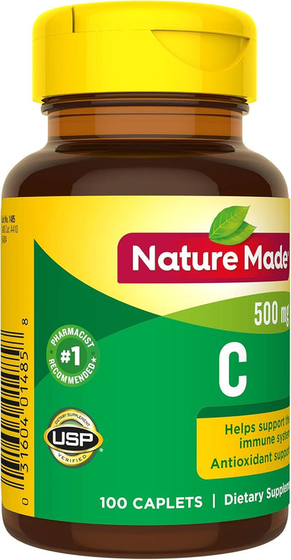 Nature Made Vitamin C 500 mg Caplets 100 Ct (Pack of 4)