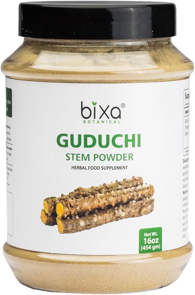 bixa BOTANICAL Guduchi Powder | Giloy | Tinospora Cordifolia | 1 Pound / 16 OZ | Ayurvedic Herbal Supplement for Immunity Support | Gluten Free, Non-GMO, Steam Treated, Vegan, 100% Pure.