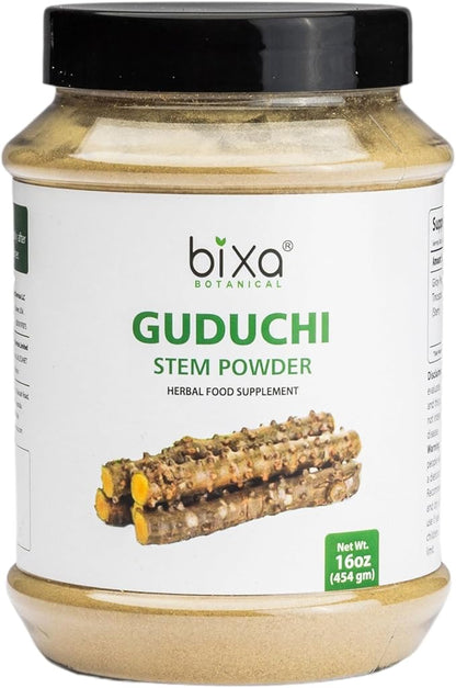 bixa BOTANICAL Guduchi Powder | Giloy | Tinospora Cordifolia | 1 Pound / 16 OZ | Ayurvedic Herbal Supplement for Immunity Support | Gluten Free, Non-GMO, Steam Treated, Vegan, 100% Pure.