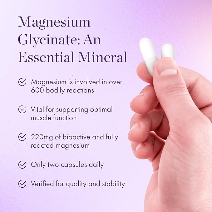 NAOMI Magnesium Glycinate - Bioactive Fully Reacted Premium High Absorption - Supports Muscle, Nerve, & Heart Health - Chelamax Magnesium Bisglycinate - 90 Capsules, 45 Day Supply