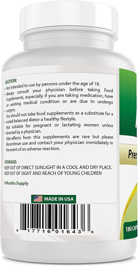 Best Naturals Alfalfa Green Super Food 500 mg 180 Capsules (180 Count (Pack of 1))