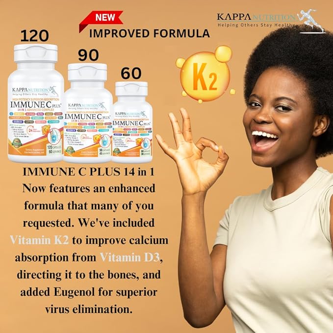 Quercetin 1,000mg, Vitamin C 1,000mg, Zinc 50mg, Vitamin D3 5,000iu, Selenium, Copper, Acerola, Ginger, Rutin, Bitter Orange, Rose Hips, Echinacea, Immune C Plus, 14 in 1 Immune C Plus (90 Count)