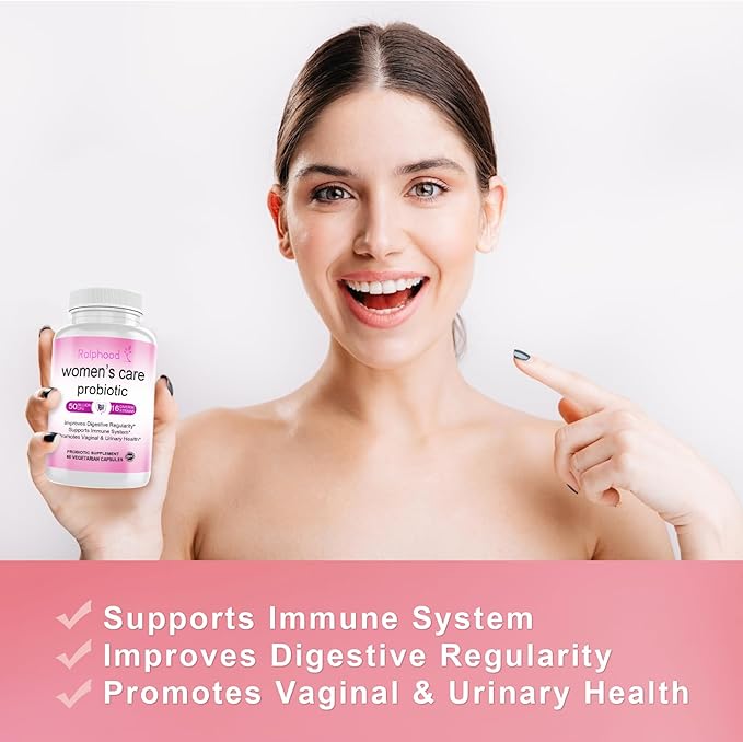 Vaginal Probiotic for Women's pH Balance Health,with Prebiotics &Lactobacillus Probiotic Blend,Boost Immune,Digestive,Gut,Promote Healthy Vaginal Odor & Vaginal Flora,60 Capsules[1-Month Supply]
