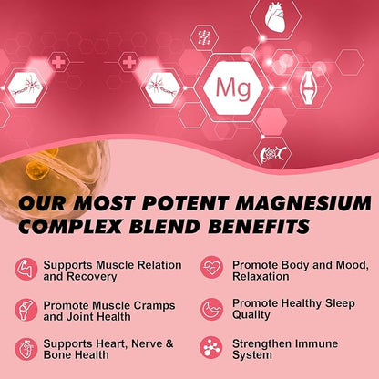 Magnesium Liquid Drop, Magnesium Glycinate Supplement Complex with Magnesium Taurate, Citrate, Calcium, Potassium, Vitamin, Zinc - Support Relaxation, Energy and Bowel Health