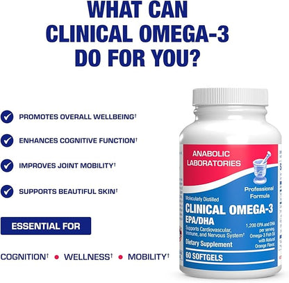 Omega 3 Fish Oil 1200 mg - Clinical DHA EPA Omega 3 Supplement with Burpless Fish Oil Brain Heart & Overall Health - Molecularly Distilled for Purity - Certified Sustainably Sourced (Orange Flavored)