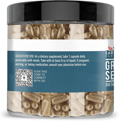Earthborn Elements Grapefruit Seed Extract 200 Capsules, Pure & Undiluted, No Additives