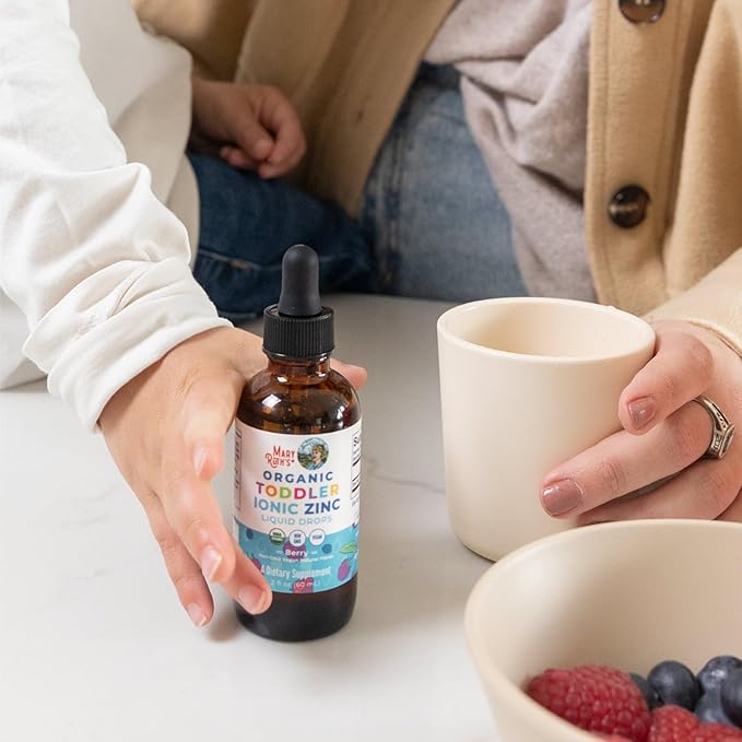 MaryRuth Organics USDA Toddler Liquid Drops | Zinc Sulfate | Immune Support Supplement| Skin Health | Vegan | Formulated for Ages 1-3 | Delicious Berry Flavor | 1 Month Supply | 2 Fl Oz