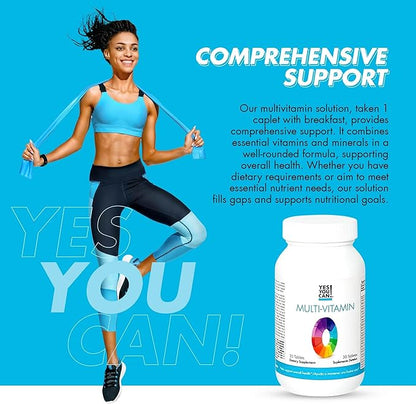 Yes You Can! Daily Multivitamins for Men and Women - Helps Assist Overall Health & Well-Being, Contains Antioxidants, Rich in Vitamin A, B, C & E - Daily Vitamins - 30 Tablets - 1 Pack