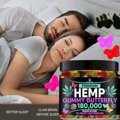 Hemp Gummies High Potency Natural Omega 3 6 9-Pure Calm and Serene-70 Count-Made in US