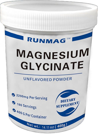 Fully Chelated Food Grade Magnesium Glycinate 400g, Non-GMO, Vegan