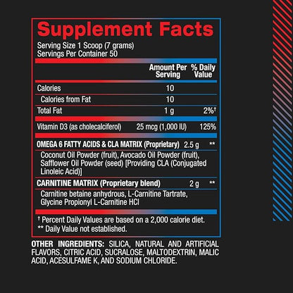 BPI Sports CLA + Carnitine – Conjugated Linoleic Acid – Performance, Lean Muscle – Caffeine Free – For Men & Women – Rainbow Ice – 50 servings – 12.34 Oz. (Packaging may vary)