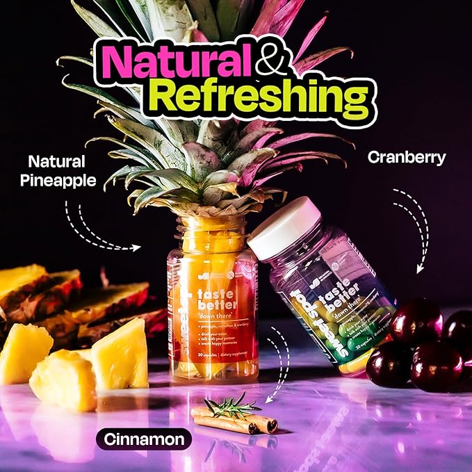 Sweet Spot - Pineapple Extract Vaginal Probiotics, 60 Capsules, Freshens Taste & Supports Vaginal Health, Natural pH Balance with Cranberry and Cinnamon - 500mg per Serving, Made in The USA