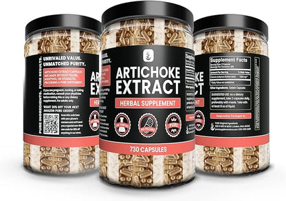 PURE ORIGINAL INGREDIENTS Artichoke Extract (730 Capsules) No Magnesium Or Rice Fillers, Always Pure, Lab Verified