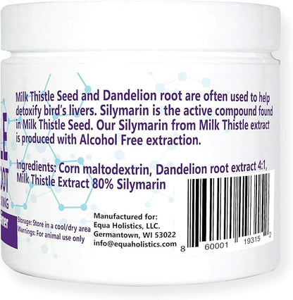 Avian Milk Thistle + Dandelion Root Dietary Supplement for Parrots, All-Natural Liver Formula (120 Servings)