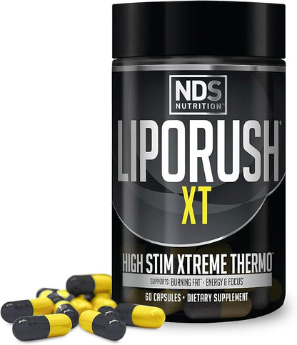 NDS Nutrition XT - Super Concentrated Thermogenic with L-Carnitine & Teacrine for Shredding Fat - Supports Maximum Energy, Focus, Calorie Burning, Diuretic, Appetite Control (60 Capsules)
