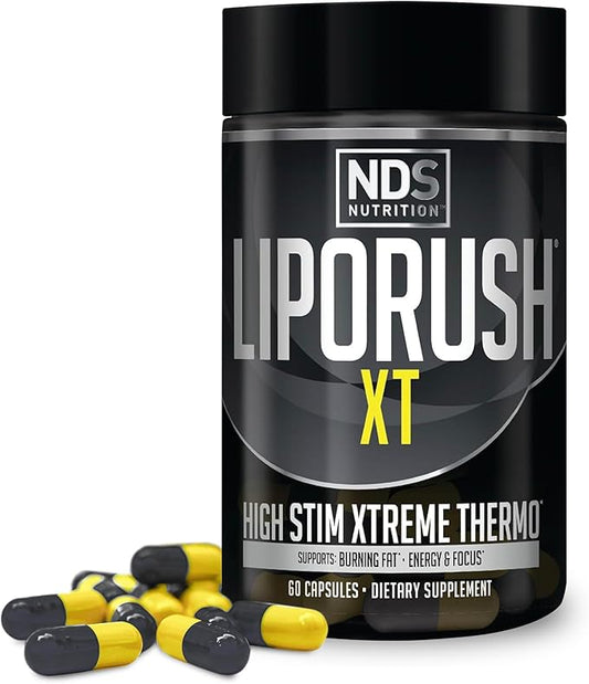 NDS Nutrition XT - Super Concentrated Thermogenic with L-Carnitine & Teacrine for Shredding Fat - Supports Maximum Energy, Focus, Calorie Burning, Diuretic, Appetite Control (60 Capsules)