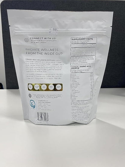 Faster Way - Collagen Peptides - 12g Hydrolyzed Collagen + 11g Protein Per Serving - Hair, Skin & Nails - Amino Acids - Grass-Fed - Sugar, Gluten & Dairy Free - Non-GMO -Unflavored Powder -30 Servings