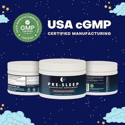 Natural Pre-Sleep Aid for Adults | Cocoa | Chamomile | Magnesium Glycinate 200mg | Vitamin B6 | Vitamin D | Gluten-Free | Zero Sugar | Non-Habit Forming | Sleep Support | 30-day Supply