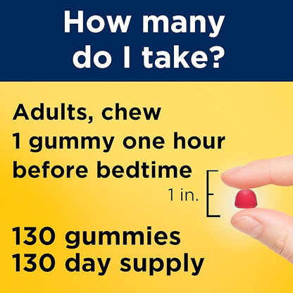 Nature Made Melatonin 2.5 mg Gummies, 100% Drug Free Sleep Aid for Adults, 130 Gummies, 130 Day Supply (Pack of 2)