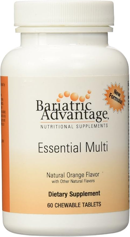 Bariatric Advantage Essential Multivitamin Without Iron - 200 DV of Key Nutrients - Trace Mineral Support* - Multivitamins for Bariatric Patients - Orange - 60 Tablets