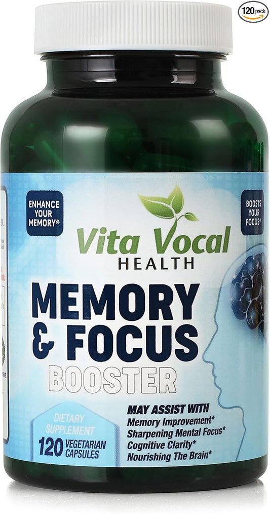 VitaVocal Premium Memory Focus Supplement, Boosts Clarity and Concentration | Brain Booster