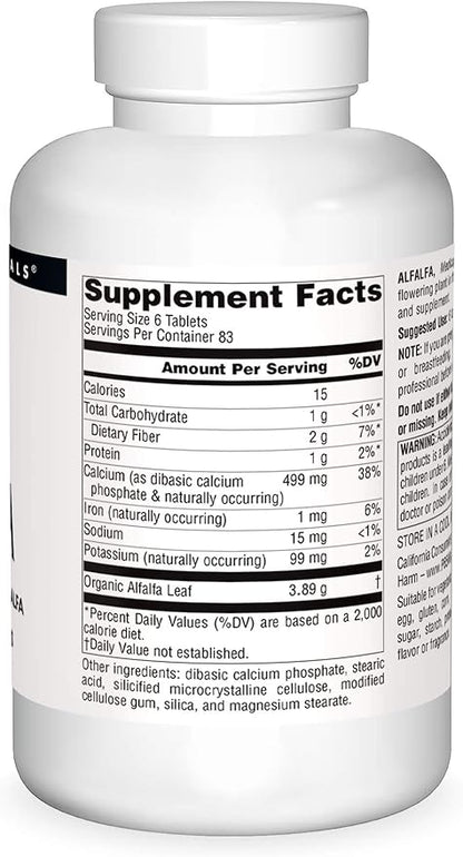 Source Naturals Alfalfa 10 Grain Dietary Supplement - 500 Tablets