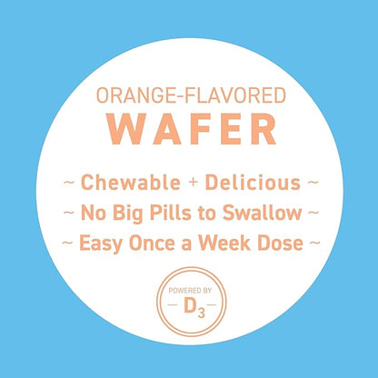14,000 IU Vitamin D3 Cholecalciferol Vitamin D Deficiency Once-Weekly Chewable Wafer, Non-GMO, Natural Orange Flavor, 8 Tablets (Pack of 2)