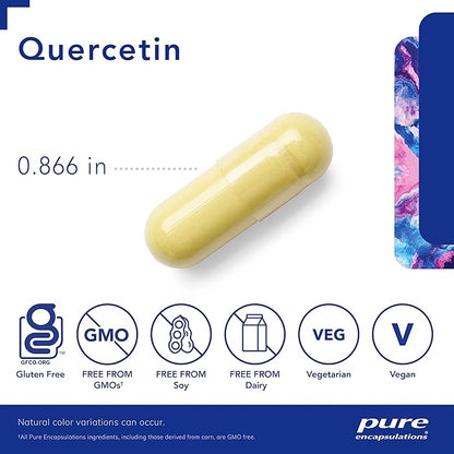 Pure Encapsulations Quercetin - 500 mg - Immune Support, Cellular Health & Heart Health - Antioxidant Supplement - Gluten Free & Non-GMO - 60 Capsules