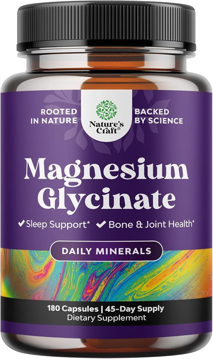 Pure Magnesium Glycinate 400mg Per Serving - Vegan High Absorption Chelated Magnesium Capsules for Women & Men with Elemental 400mg for Mood Sleep and Relaxation Support - 45 Servings