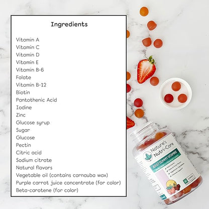 Nature's Nutri-Care Gummy Vitamins - Multivitamins for Women, Mens Multivitamin Gummies, Chewable Vitamin for Adults, Women’s & Men’s Multi Supplements, Natural Vegetarian Gummy, Made in USA