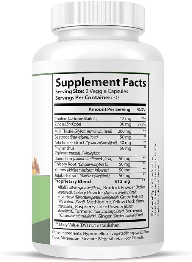 Liver Health Formula, Liver Cleanse Detox & Repair with Artichoke Extract, Milk Thistle, Dandelion and More for Liver Health - Herbal Liver Support Supplement 30 Days Supply (1)